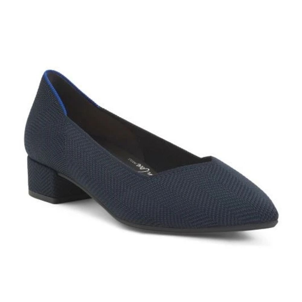 NWB Rothy's The High Point Navy Herringbone Shoes Heels